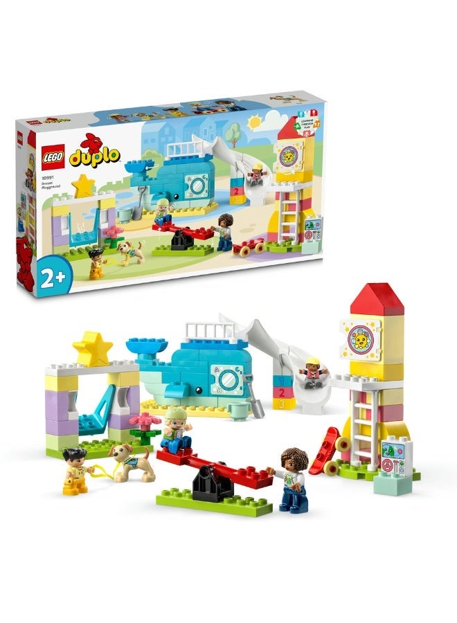 LEGO 10991 DUPLO Dream Playground Set, Building Toy for Kids 2 Plus Year Old with Whale and Rocket Builds, Help Toddlers Learn Letters, Numbers and Colours with Bricks - Image 1